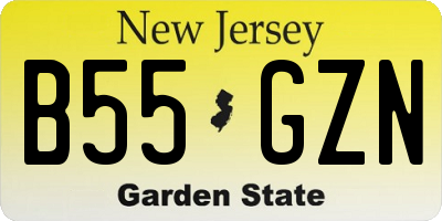NJ license plate B55GZN