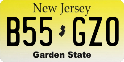 NJ license plate B55GZO