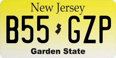 NJ license plate B55GZP