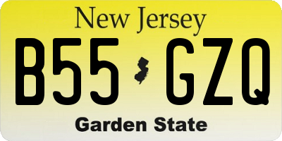NJ license plate B55GZQ