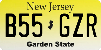 NJ license plate B55GZR