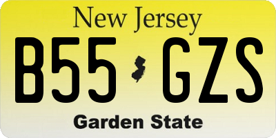 NJ license plate B55GZS
