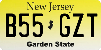 NJ license plate B55GZT