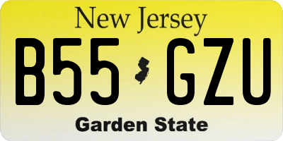 NJ license plate B55GZU