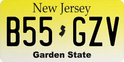 NJ license plate B55GZV