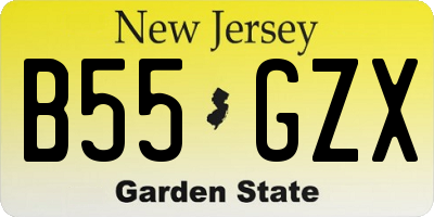 NJ license plate B55GZX
