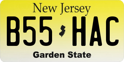 NJ license plate B55HAC