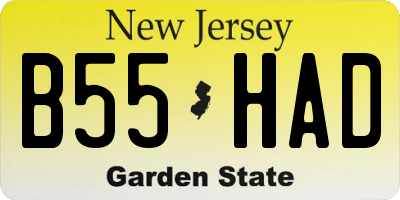 NJ license plate B55HAD