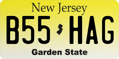 NJ license plate B55HAG