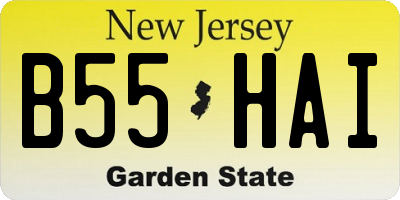 NJ license plate B55HAI