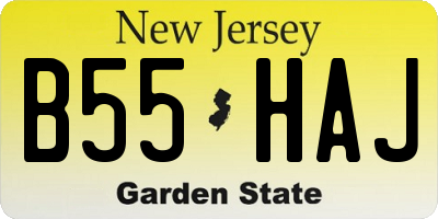 NJ license plate B55HAJ