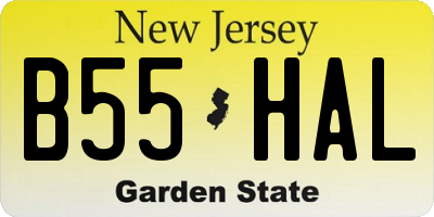 NJ license plate B55HAL