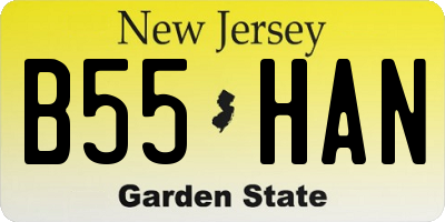NJ license plate B55HAN