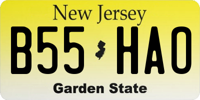 NJ license plate B55HAO