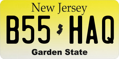 NJ license plate B55HAQ