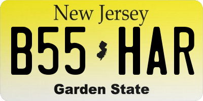 NJ license plate B55HAR