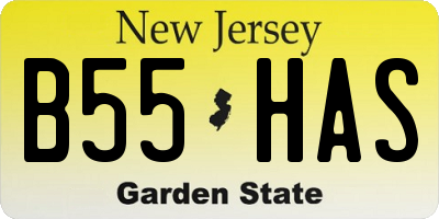 NJ license plate B55HAS