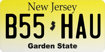 NJ license plate B55HAU