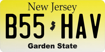 NJ license plate B55HAV