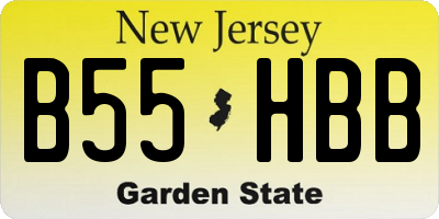 NJ license plate B55HBB