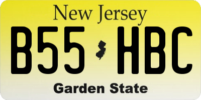 NJ license plate B55HBC