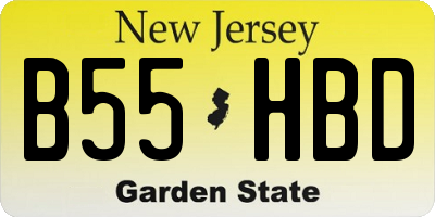 NJ license plate B55HBD