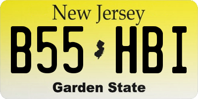 NJ license plate B55HBI