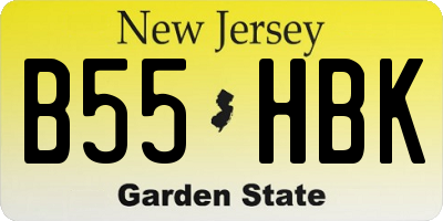 NJ license plate B55HBK