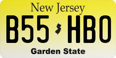 NJ license plate B55HBO