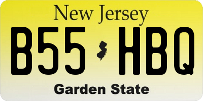 NJ license plate B55HBQ