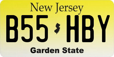NJ license plate B55HBY