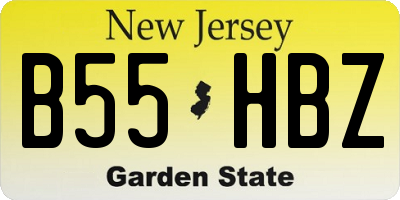 NJ license plate B55HBZ