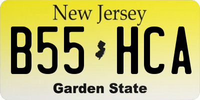 NJ license plate B55HCA