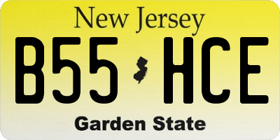NJ license plate B55HCE
