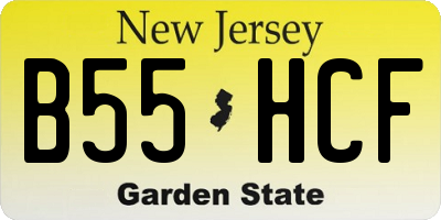 NJ license plate B55HCF