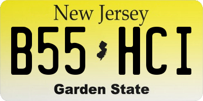 NJ license plate B55HCI