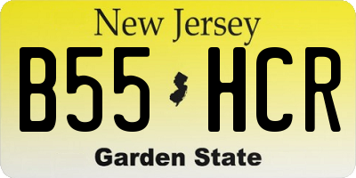 NJ license plate B55HCR