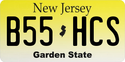 NJ license plate B55HCS