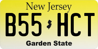NJ license plate B55HCT