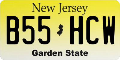 NJ license plate B55HCW