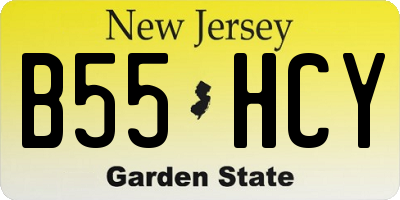 NJ license plate B55HCY