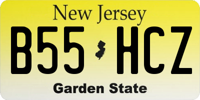 NJ license plate B55HCZ
