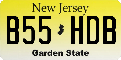 NJ license plate B55HDB