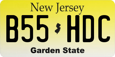 NJ license plate B55HDC