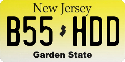 NJ license plate B55HDD