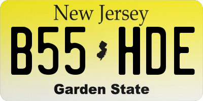 NJ license plate B55HDE