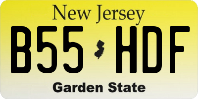 NJ license plate B55HDF