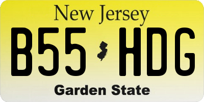 NJ license plate B55HDG