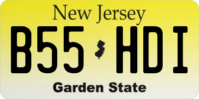 NJ license plate B55HDI