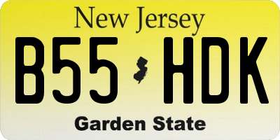 NJ license plate B55HDK